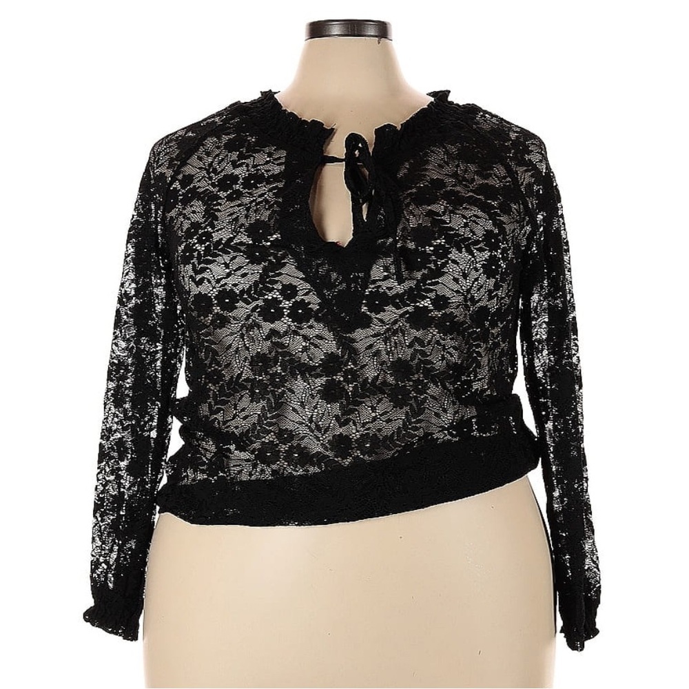 Chic Black Lace Blouse